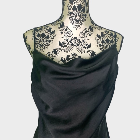 Zara Black Satin Cami Slip Dress - Picture 6 of 14